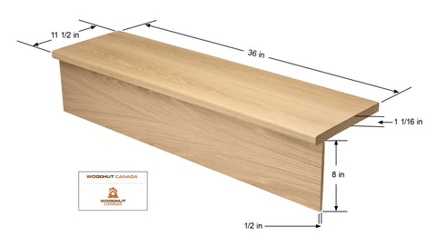  White Oak Stair Tread Combo Kit 