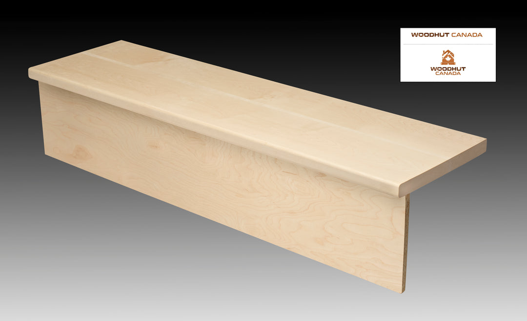 Hardwood Stair Tread With Riser Kit / Hard Maple Woodhut Canada